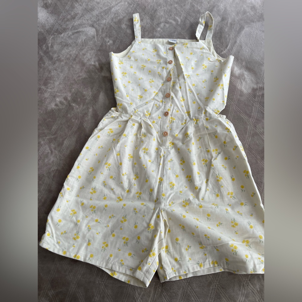 Kids Floral Yellow Romper - Picture 3 of 6